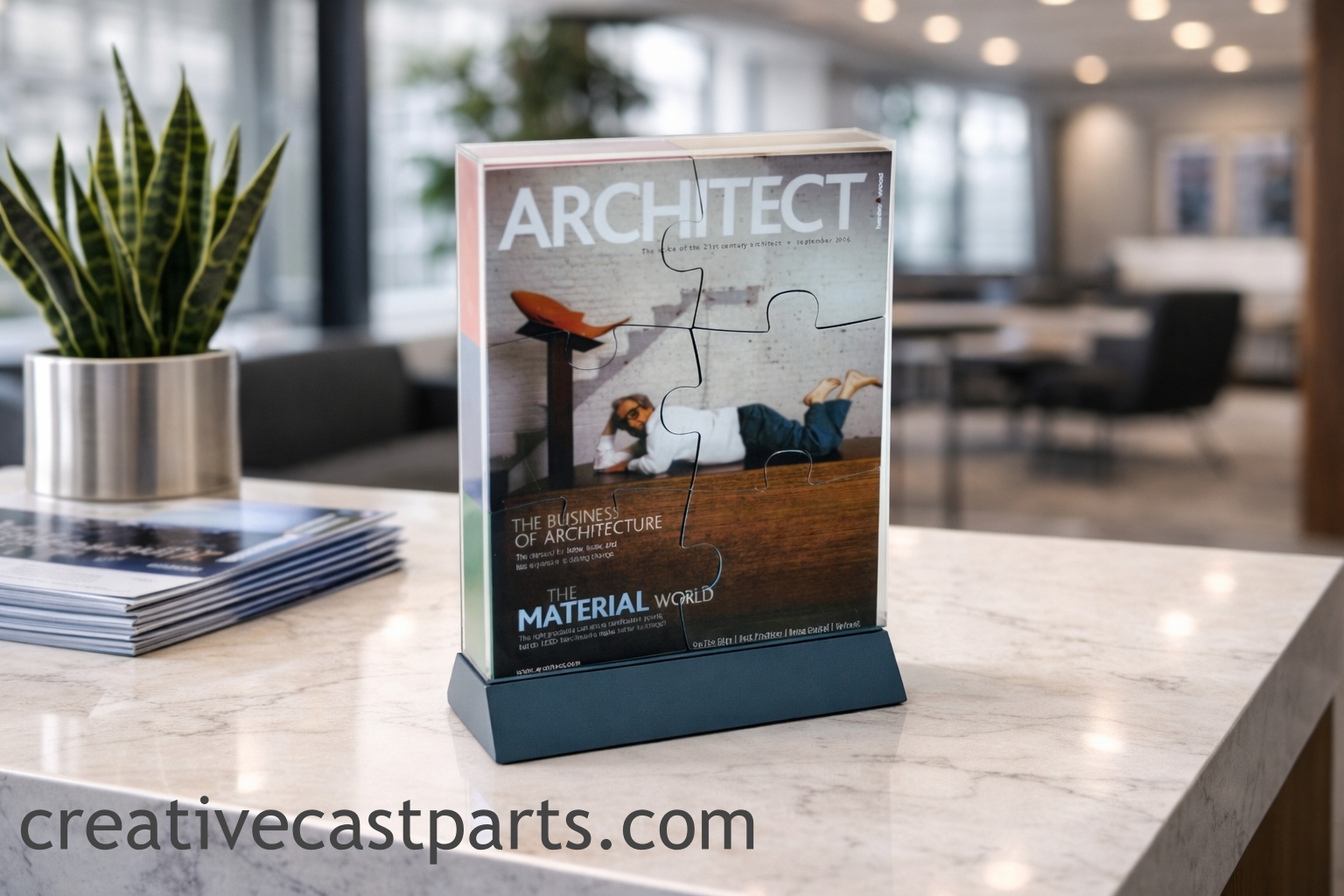 Corporate strategy puzzle display made by Creative Cast Parts. Creative Cast Parts specializes in the production of corporate, movie studios and small business tradeshow and exhibit pieces.